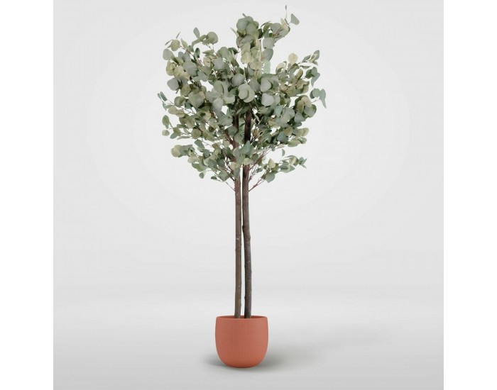 Дърво Home ESPRIT полиестер Дървен Цимент Евкалипт 90 x 90 x 180 cm