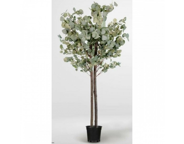 Дърво Home ESPRIT полиестер Дървен Цимент Евкалипт 90 x 90 x 180 cm