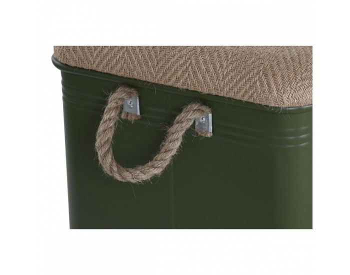 Комплект сандъци Home ESPRIT Тъмнозелено Естествен Метал Въже влакно 69 X 37 X 37,5 cm (3 броя)