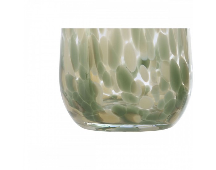 Ваза Home ESPRIT Зелен Сметана Кристал Модерен 12,5 x 12,5 x 30 cm