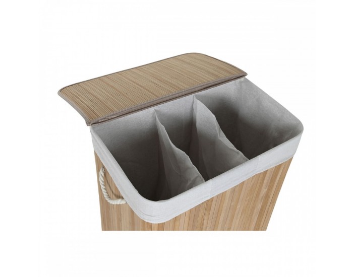 Кош за Мръсни Дрехи Home ESPRIT Бял Естествен Бамбук 140 L 60 x 40 x 60 cm