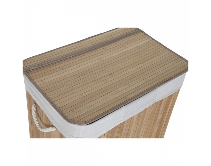 Кош за Мръсни Дрехи Home ESPRIT Бял Естествен Бамбук 140 L 60 x 40 x 60 cm