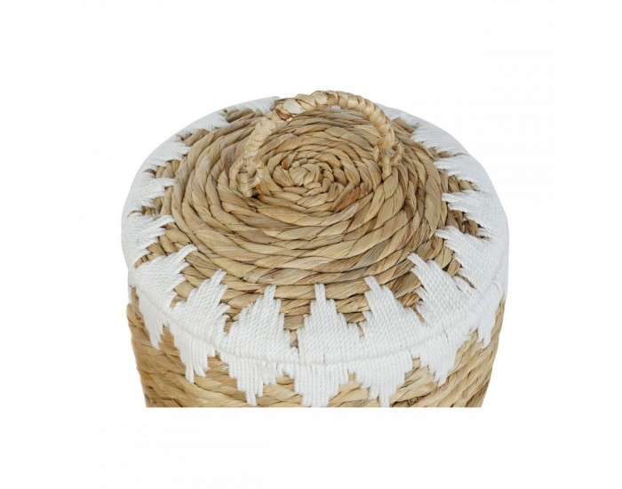 Игра на Кошници Home ESPRIT Бял Естествен Естествено влакно Boho 35 x 35 x 37 cm (2 Части)