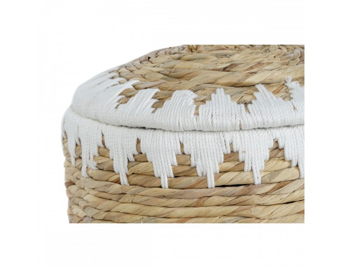 Игра на Кошници Home ESPRIT Бял Естествен Естествено влакно Boho 35 x 35 x 37 cm (2 Части)