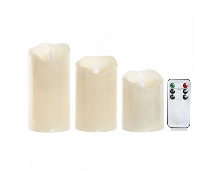LED Свещ Home ESPRIT Бежов 25 x 10 x 20 cm LED Свещ Home ESPRIT Бежов 25 x 10 x 20 cm
