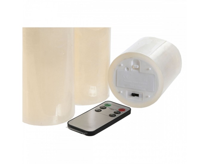 LED Свещ Home ESPRIT Бежов 25 x 10 x 20 cm LED Свещ Home ESPRIT Бежов 25 x 10 x 20 cm