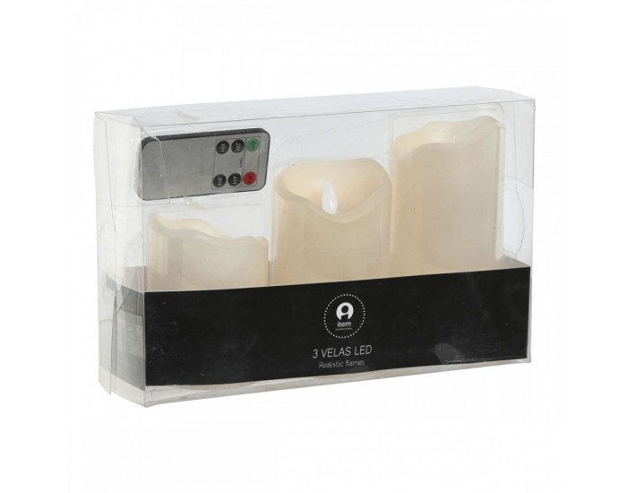 LED Свещ Home ESPRIT Бежов 25 x 10 x 20 cm LED Свещ Home ESPRIT Бежов 25 x 10 x 20 cm