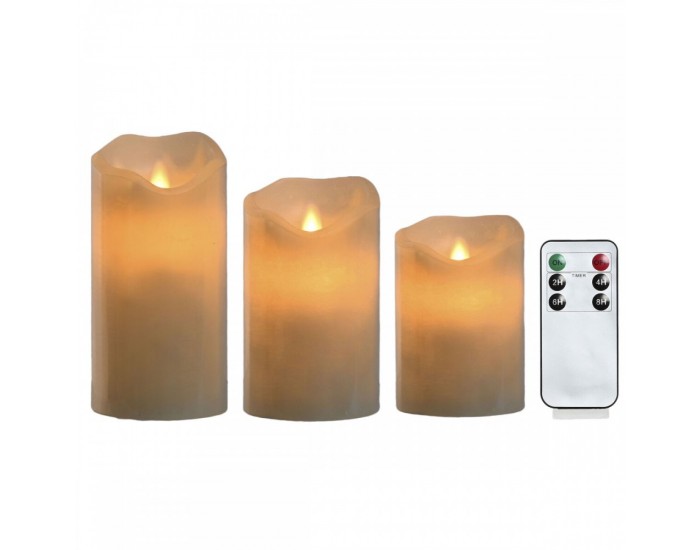 LED Свещ Home ESPRIT Бежов 25 x 10 x 20 cm LED Свещ Home ESPRIT Бежов 25 x 10 x 20 cm