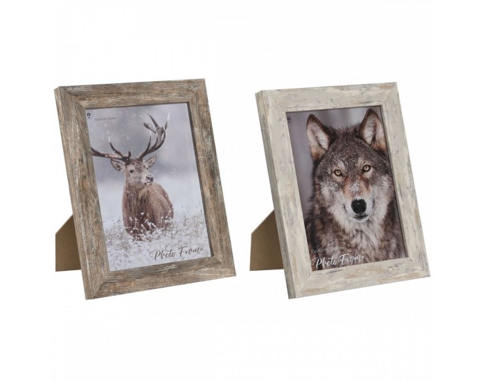 Рамка за снимки Home ESPRIT Бял Естествен Кристал полистирен Скандинавски 19,5 x 2 x 24,5 cm (2 броя)