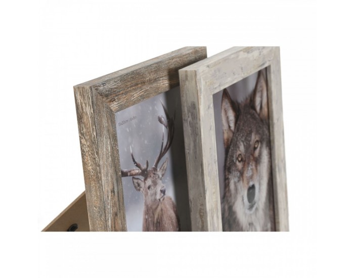 Рамка за снимки Home ESPRIT Бял Естествен Кристал полистирен Скандинавски 19,5 x 2 x 24,5 cm (2 броя)