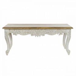 Трапезна маса DKD Home Decor Завършек със състаряващо покритие Бял Многоцветен Естествен Дървен Дърво манго 120 x 61 x 49 cm - Комплекти маси и столове
