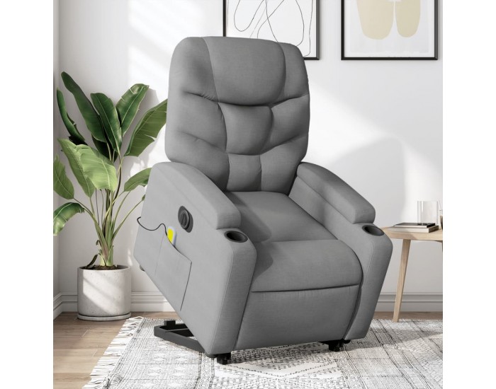 Sonata H Електрически изправящ масажен реклайнер стол светлосив текстил