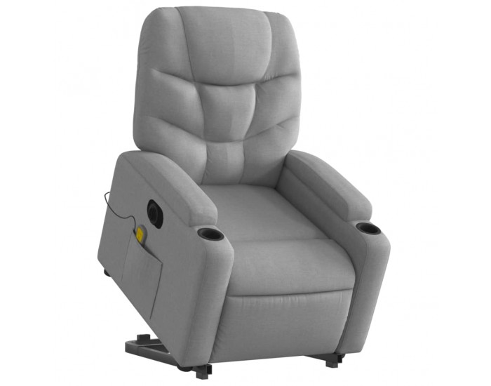 Sonata H Електрически изправящ масажен реклайнер стол светлосив текстил