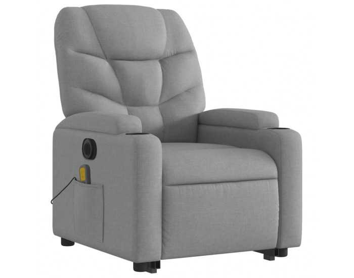 Sonata H Електрически изправящ масажен реклайнер стол светлосив текстил