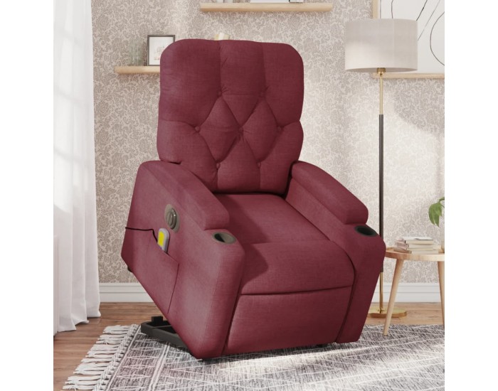 Sonata H Електрически изправящ масажен реклайнер виненочервен текстил