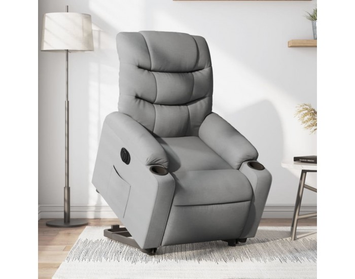 Sonata H Електрически изправящ реклайнер стол, светлосив, текстил