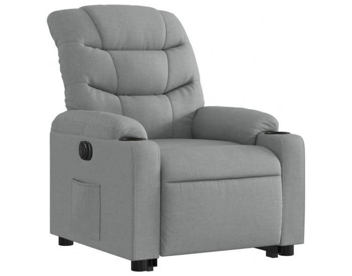 Sonata H Електрически изправящ реклайнер стол, светлосив, текстил