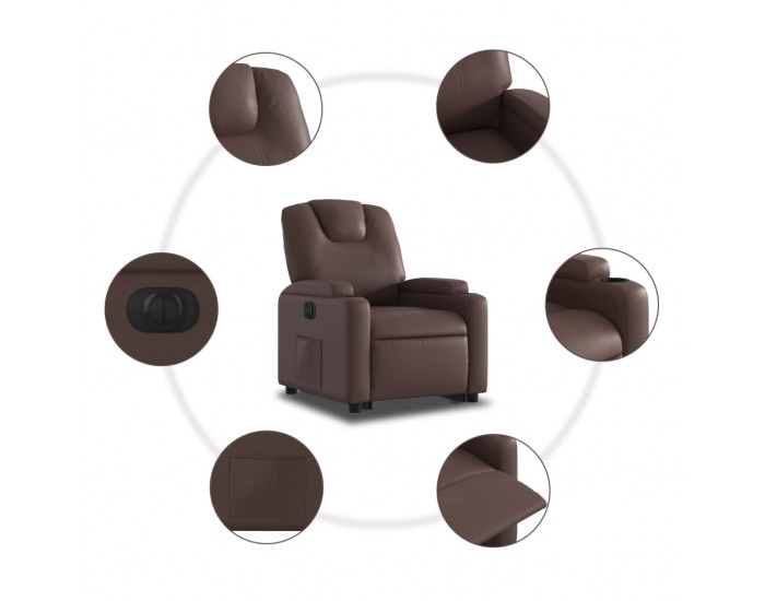 Sonata H Електрически изправящ реклайнер стол, кафяв, изкуствена кожа