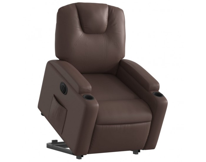 Sonata H Електрически изправящ реклайнер стол, кафяв, изкуствена кожа