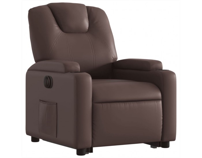 Sonata H Електрически изправящ реклайнер стол, кафяв, изкуствена кожа