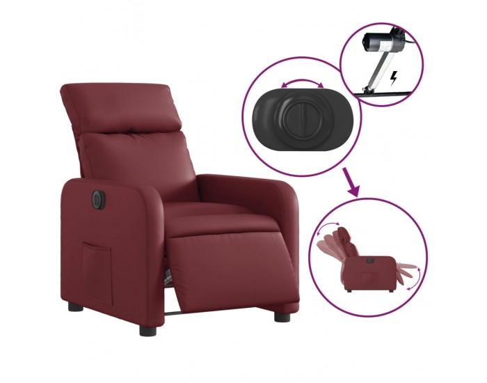 Sonata H Електрически наклоняем стол, виненочервен, изкуствена кожа