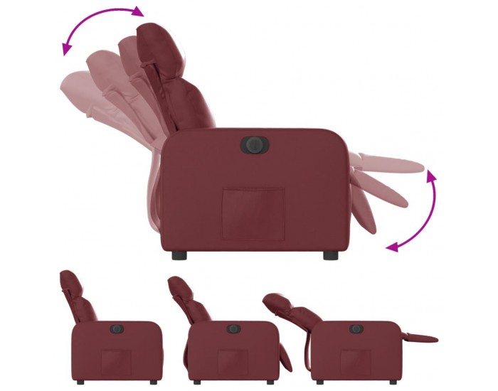 Sonata H Електрически наклоняем стол, виненочервен, изкуствена кожа