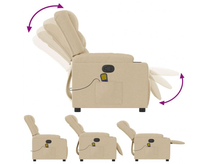 Sonata H Масажен наклоняем стол, кремав, текстил