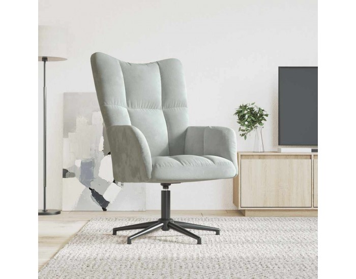 Sonata H Релакс стол, светлосив, кадифе