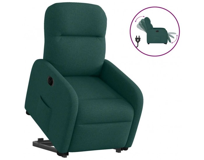 Sonata H Електрически изправящ реклайнер стол, тъмнозелен, текстил