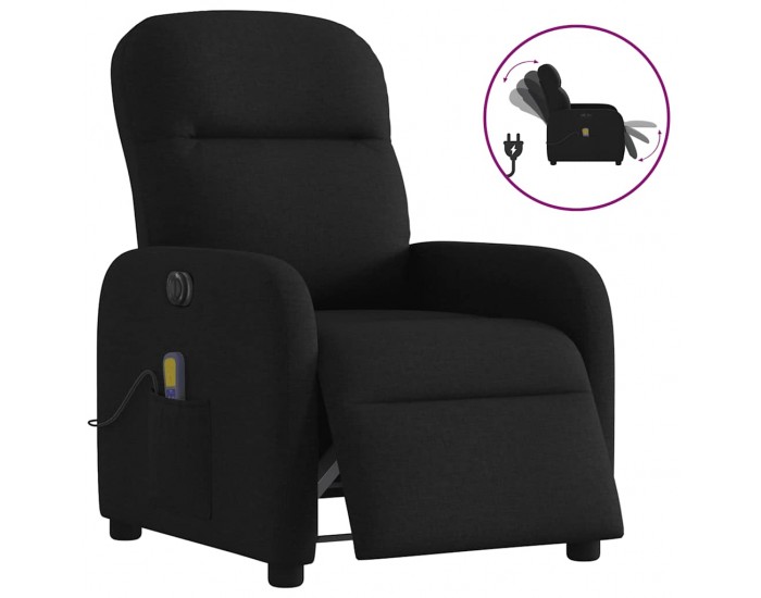 Sonata H Електрически масажен наклоняем стол, черен, текстил