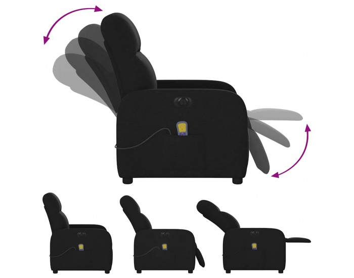 Sonata H Електрически масажен наклоняем стол, черен, текстил