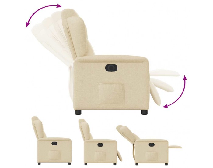 Sonata H Електрически стол реклайнер , кремав, текстил