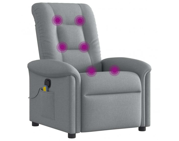 Sonata H Масажен реклайнер стол, светлосив, текстил