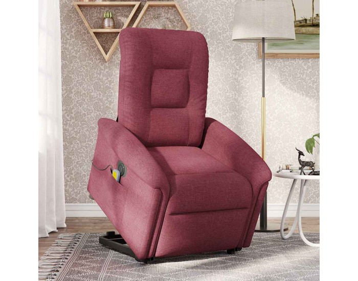 Sonata H Електрически изправящ масажен реклайнер виненочервен текстил