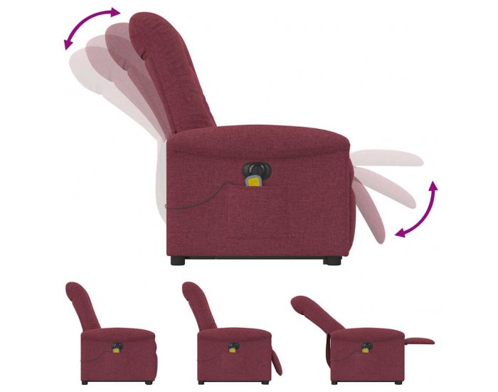 Sonata H Електрически изправящ масажен реклайнер виненочервен текстил