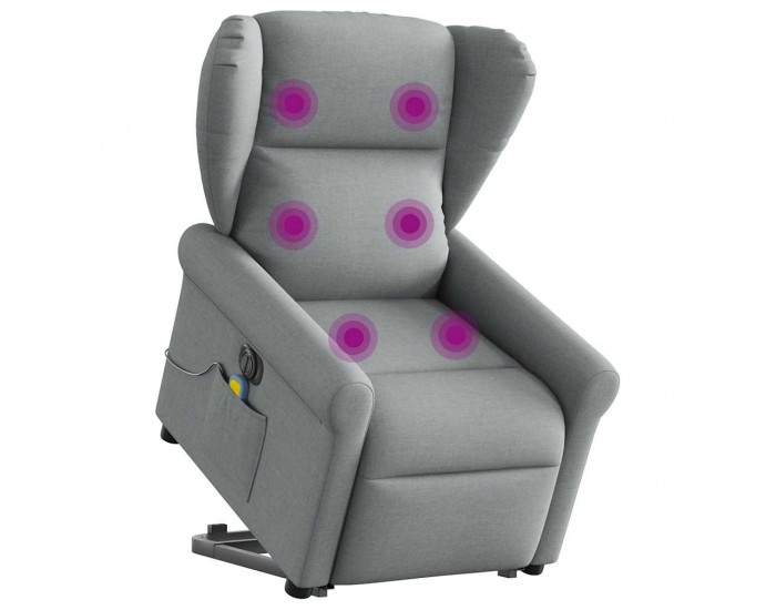 Sonata H Електрически изправящ масажен реклайнер стол светлосив текстил