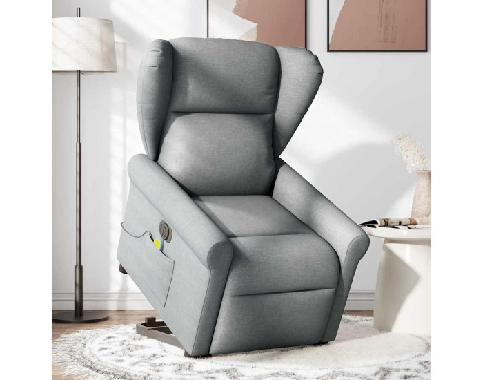 Sonata H Електрически изправящ масажен реклайнер стол светлосив текстил