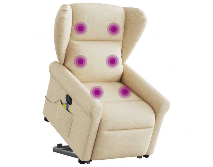 Sonata H Електрически изправящ масажен реклайнер стол кремав текстил