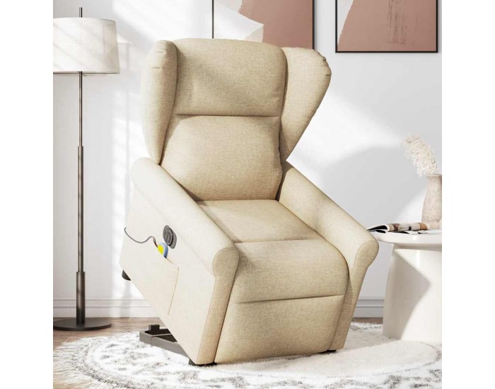 Sonata H Електрически изправящ масажен реклайнер стол кремав текстил