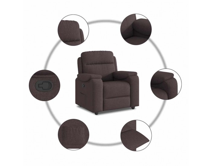 Sonata H Наклоняем стол, тъмнокафяв, текстил