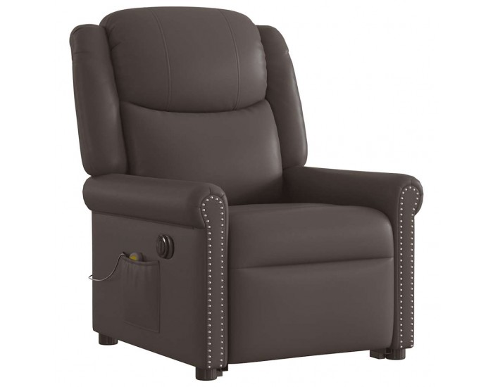 Sonata H Електрически изправящ масажен реклайнер стол, кафяв, еко кожа