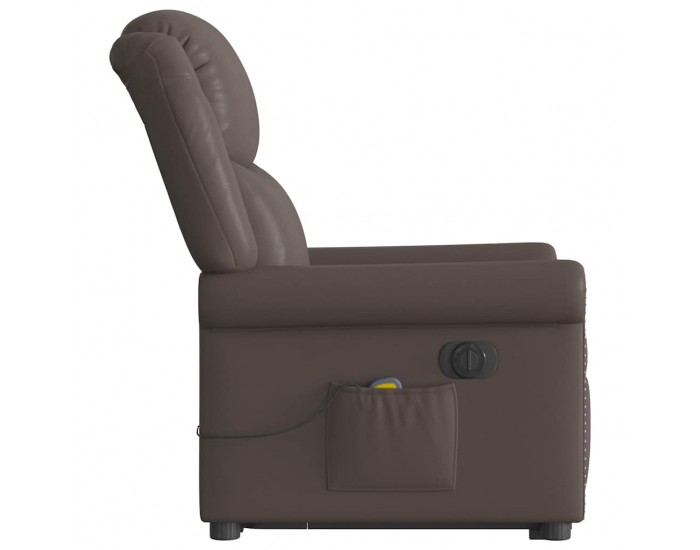 Sonata H Електрически изправящ масажен реклайнер стол, кафяв, еко кожа