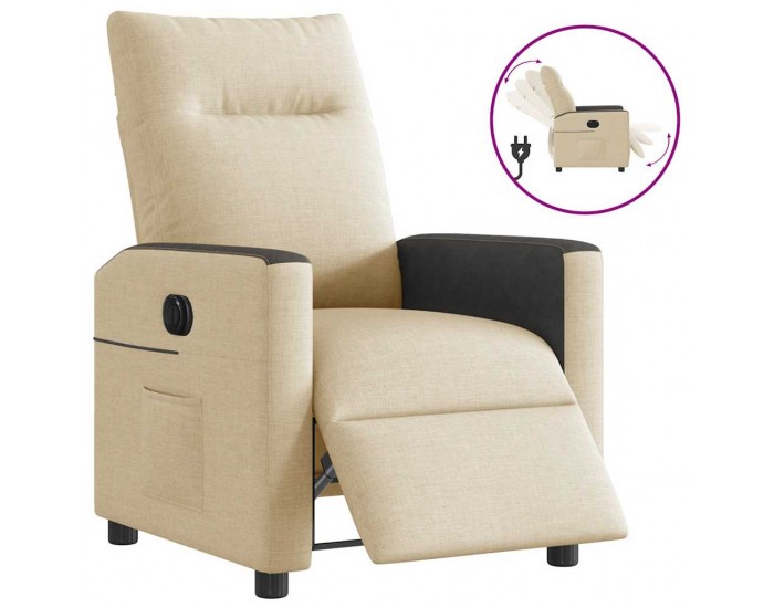 Sonata H Електрически стол реклайнер , кремав, текстил