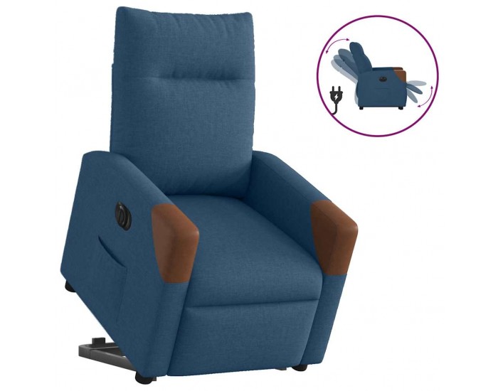 Sonata H Електрическа стойка нагоре Реклинер стол Синя тъкан