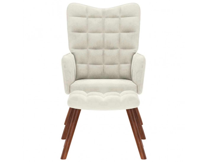 Sonata H Релаксиращ стол с табуретка Cream Velvet