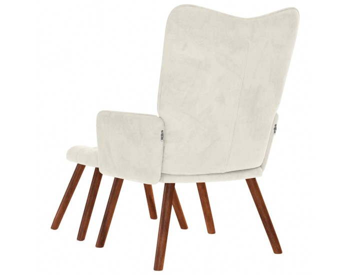 Sonata H Релаксиращ стол с табуретка Cream Velvet