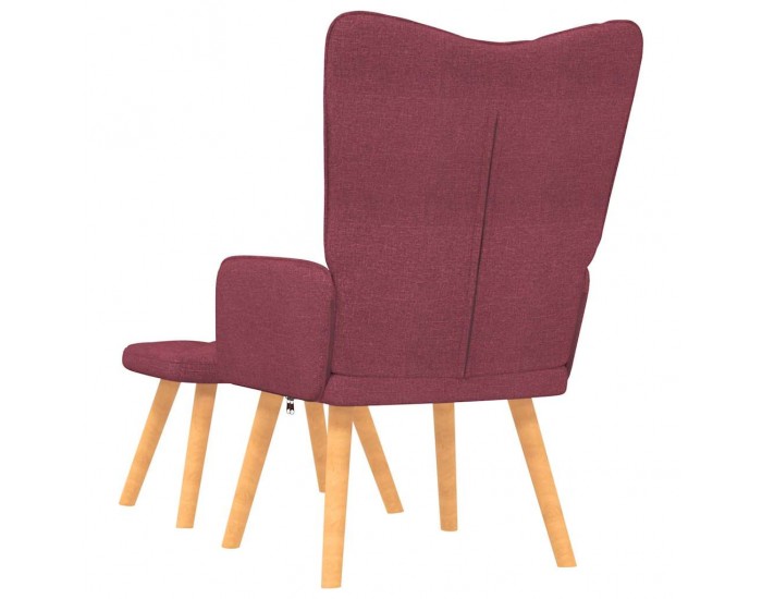 Sonata H Релаксиращ стол с табуретка, виненочервен, плат