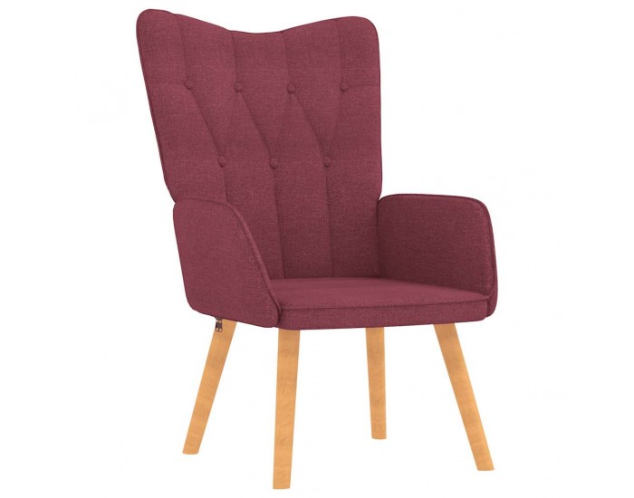 Sonata H Релаксиращ стол с табуретка, виненочервен, плат