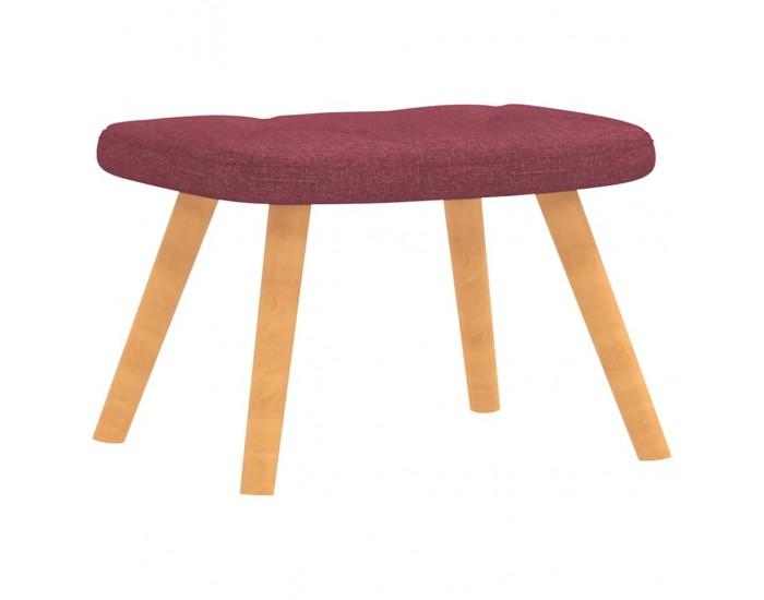 Sonata H Релаксиращ стол с табуретка, виненочервен, плат