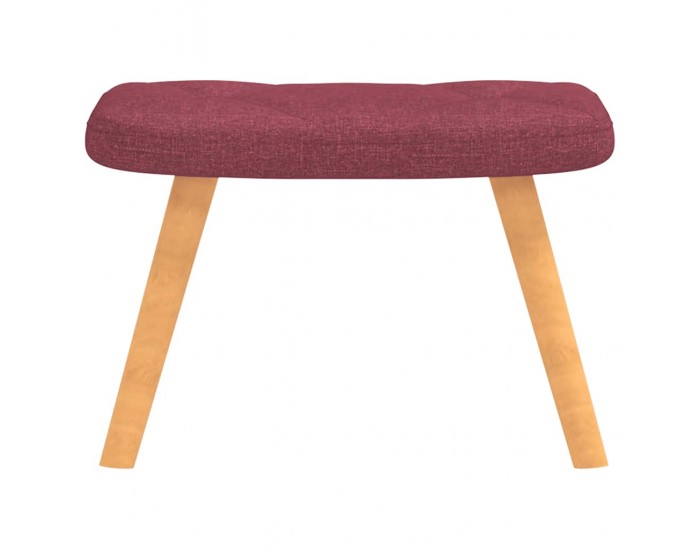 Sonata H Релаксиращ стол с табуретка, виненочервен, плат